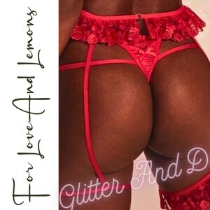 For Love And Lemons Red Rouge Garter Belt